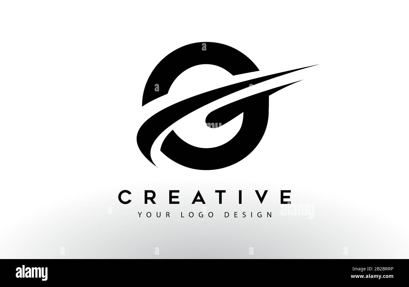 Creative G Letter Logo Design with Swoosh Icon Vector Illustration ...