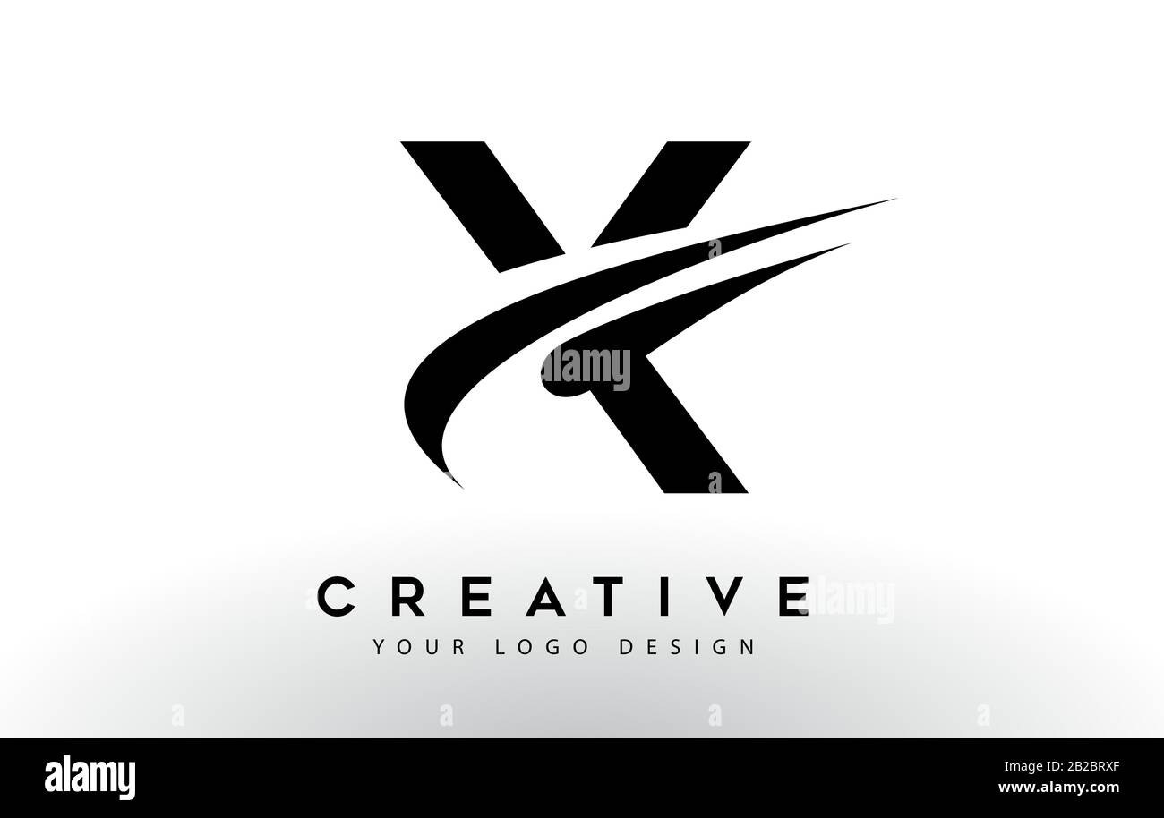 Creative X Letter Logo Design with Swoosh Icon Vector Illustration ...