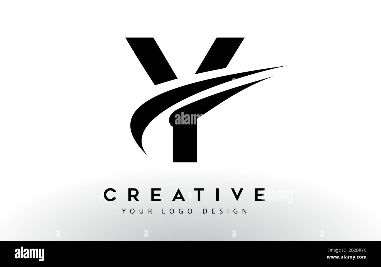 Creative Y Letter Logo Design With Swoosh Icon Vector Illustration Stock Vector Image Art Alamy