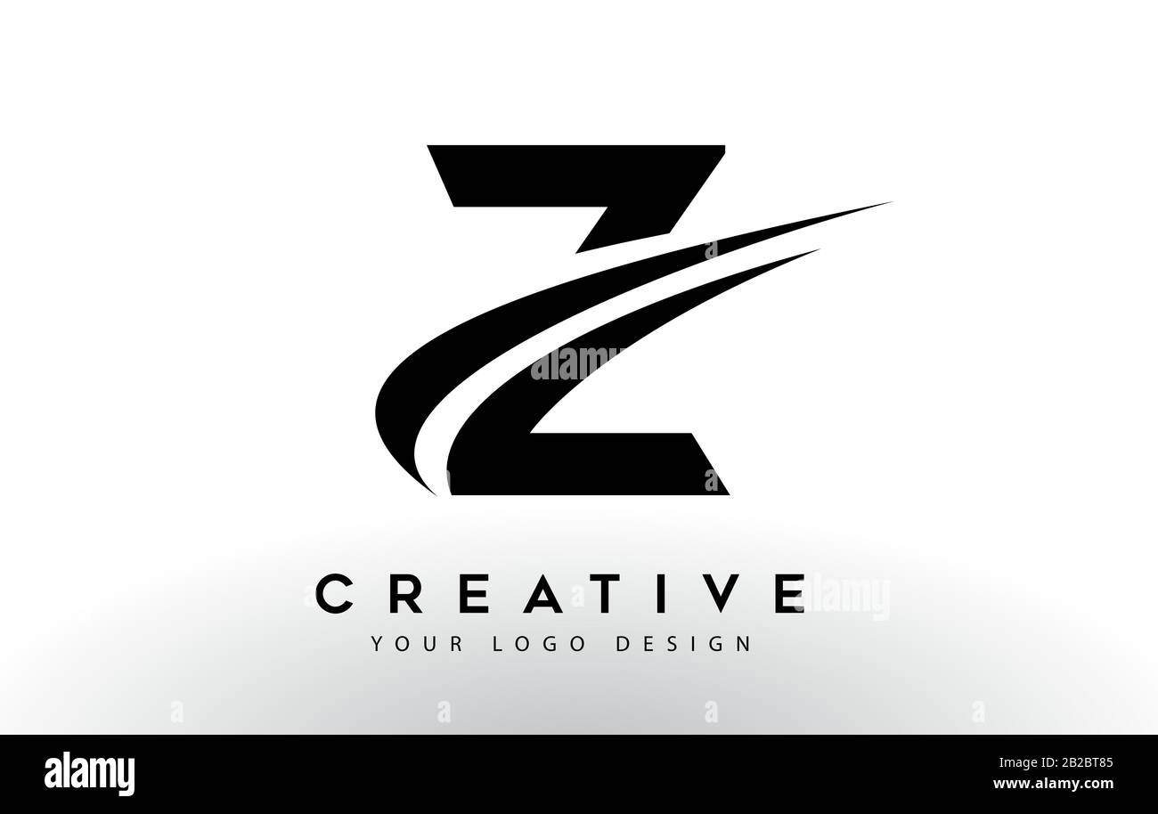 Creative Z Letter Logo Design with Swoosh Icon Vector Illustration ...