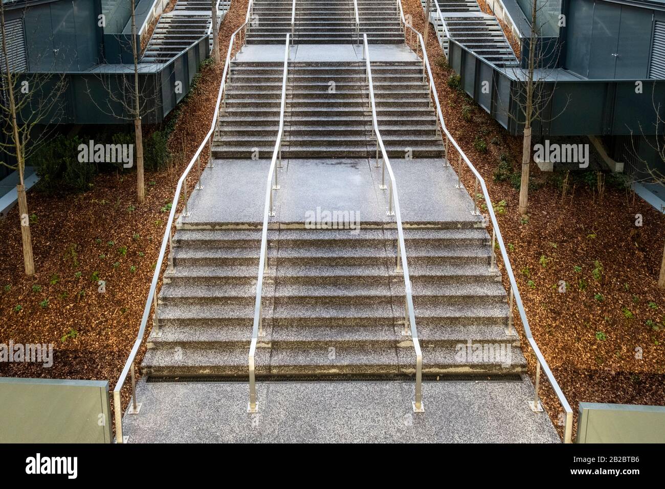 stairs a Leman Express Station in Geneva, Switzerland Stock Photo