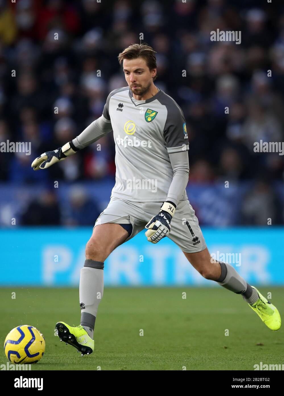 Norwich City goalkeeper Tim Krul during the Premier League match at King Power Stadium, Leicester. Stock Photo