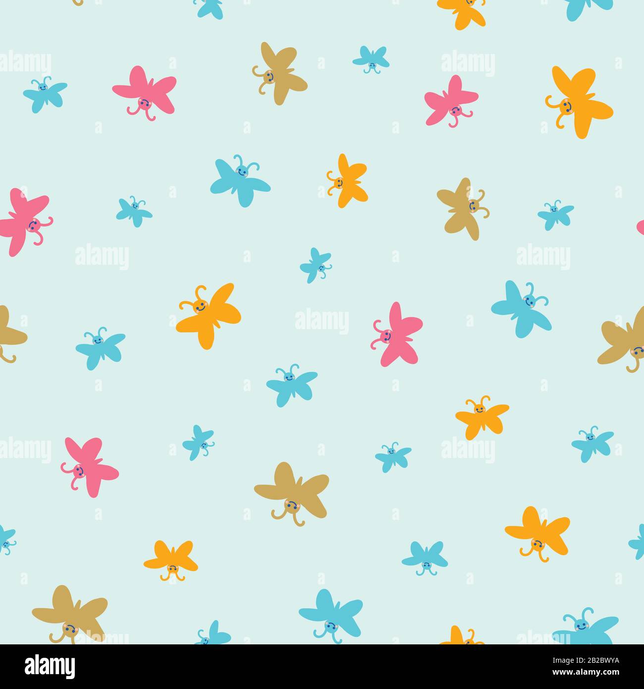 cute colorful butterflies seamless vector pattern Stock Vector