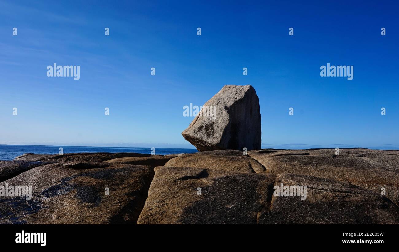 Bicheno Blowhole With Fountain, Tasmania Stock Photo - Alamy