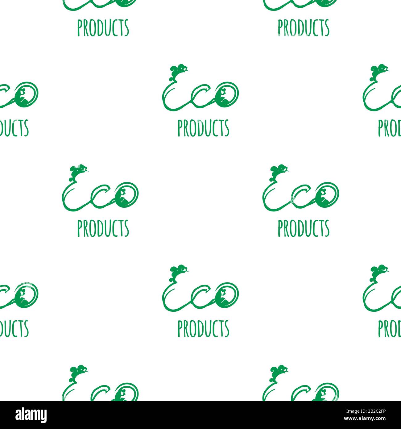 Vector seamless pattern background eco products green color on the ...