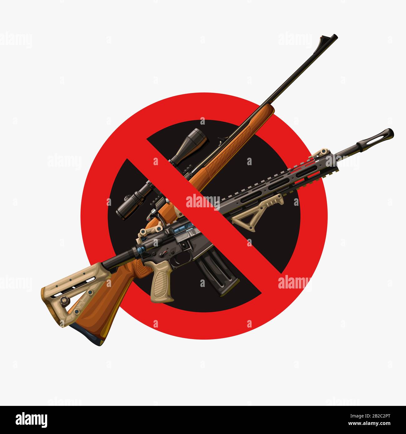 no weapons red circle sign Stock Vector