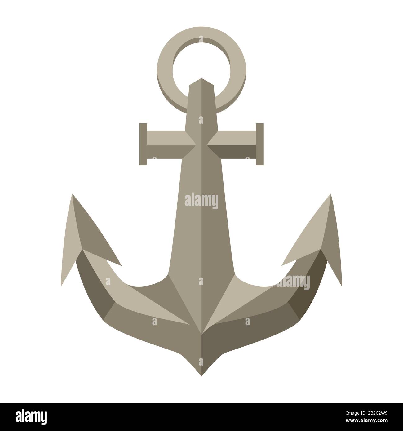 Illustration of ship anchor. Nautical symbol icon. Stock Vector