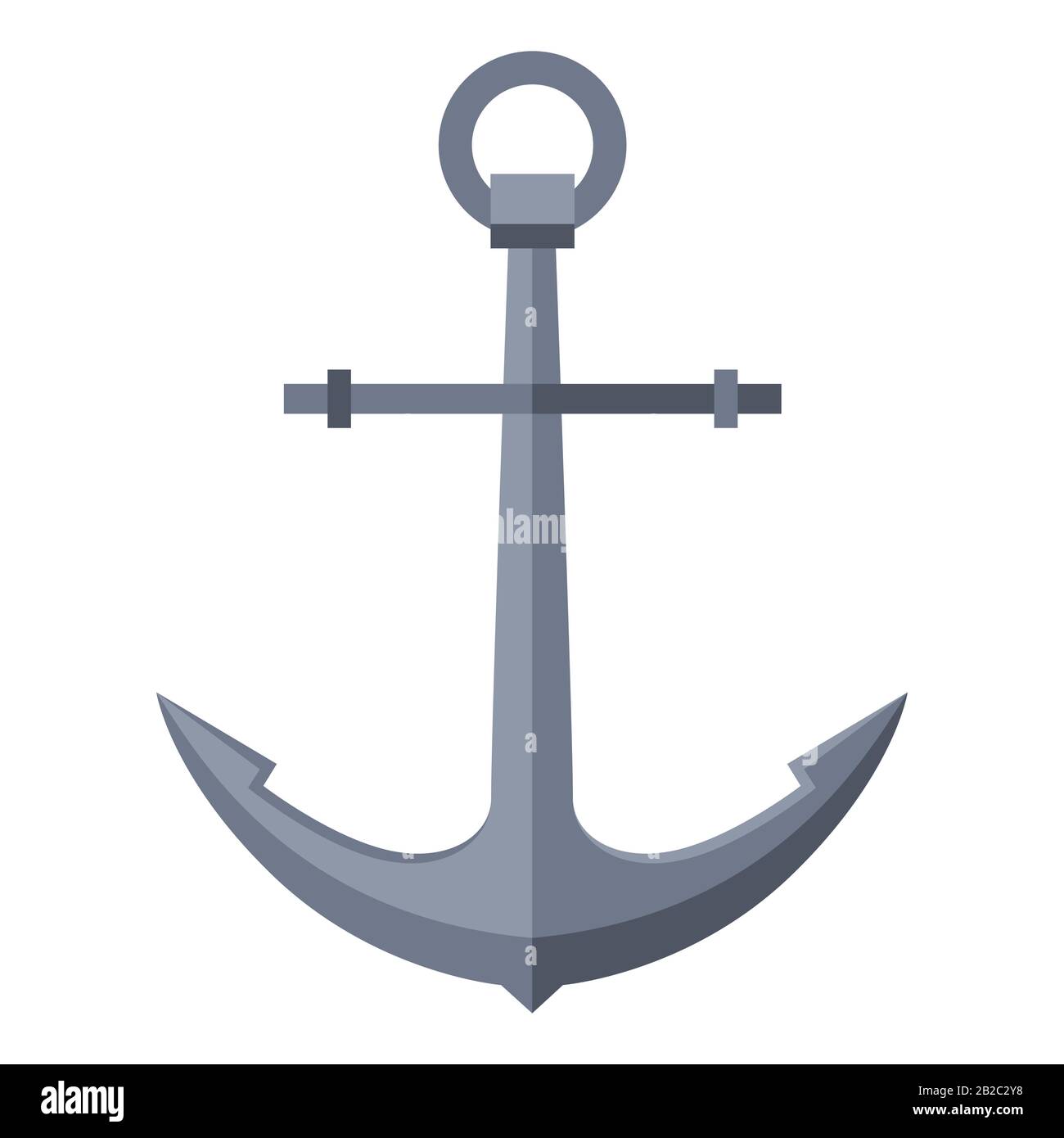 Illustration of ship anchor. Nautical symbol icon. Stock Vector