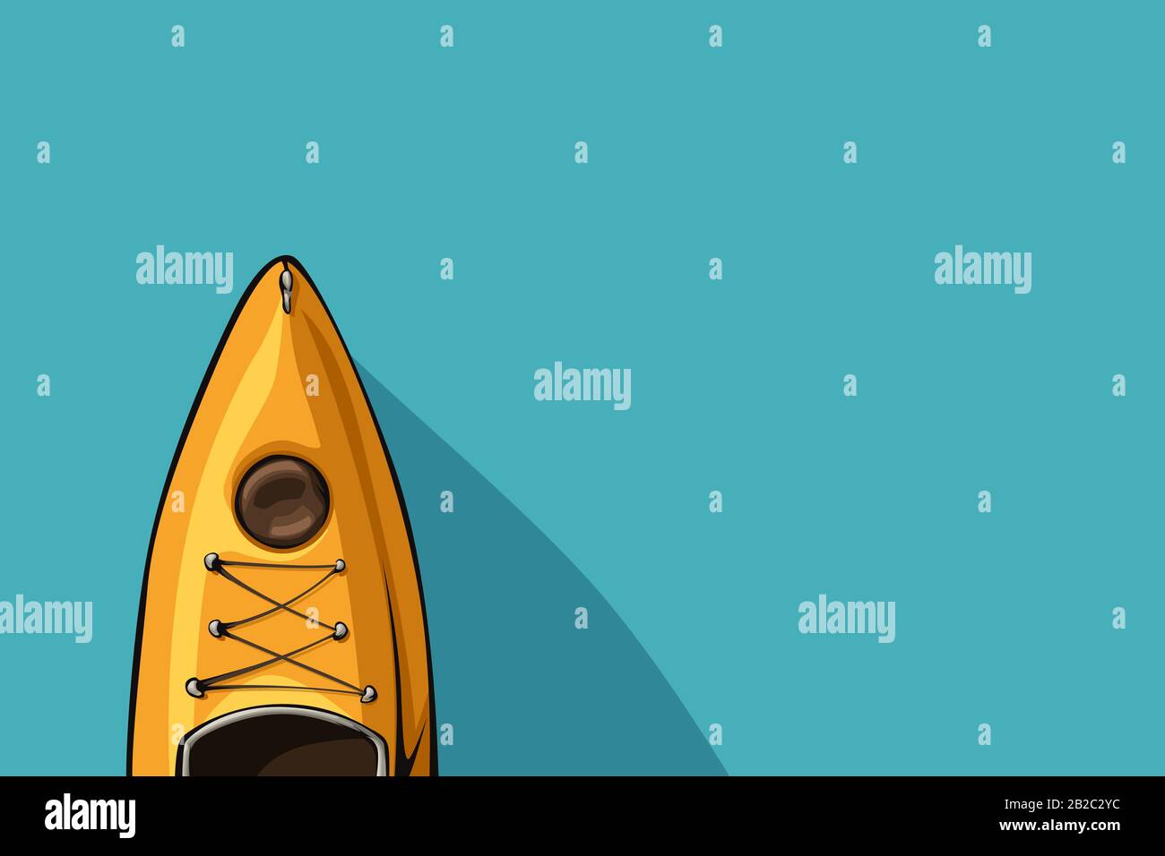 yellow cartoon kayak top view Stock Vector