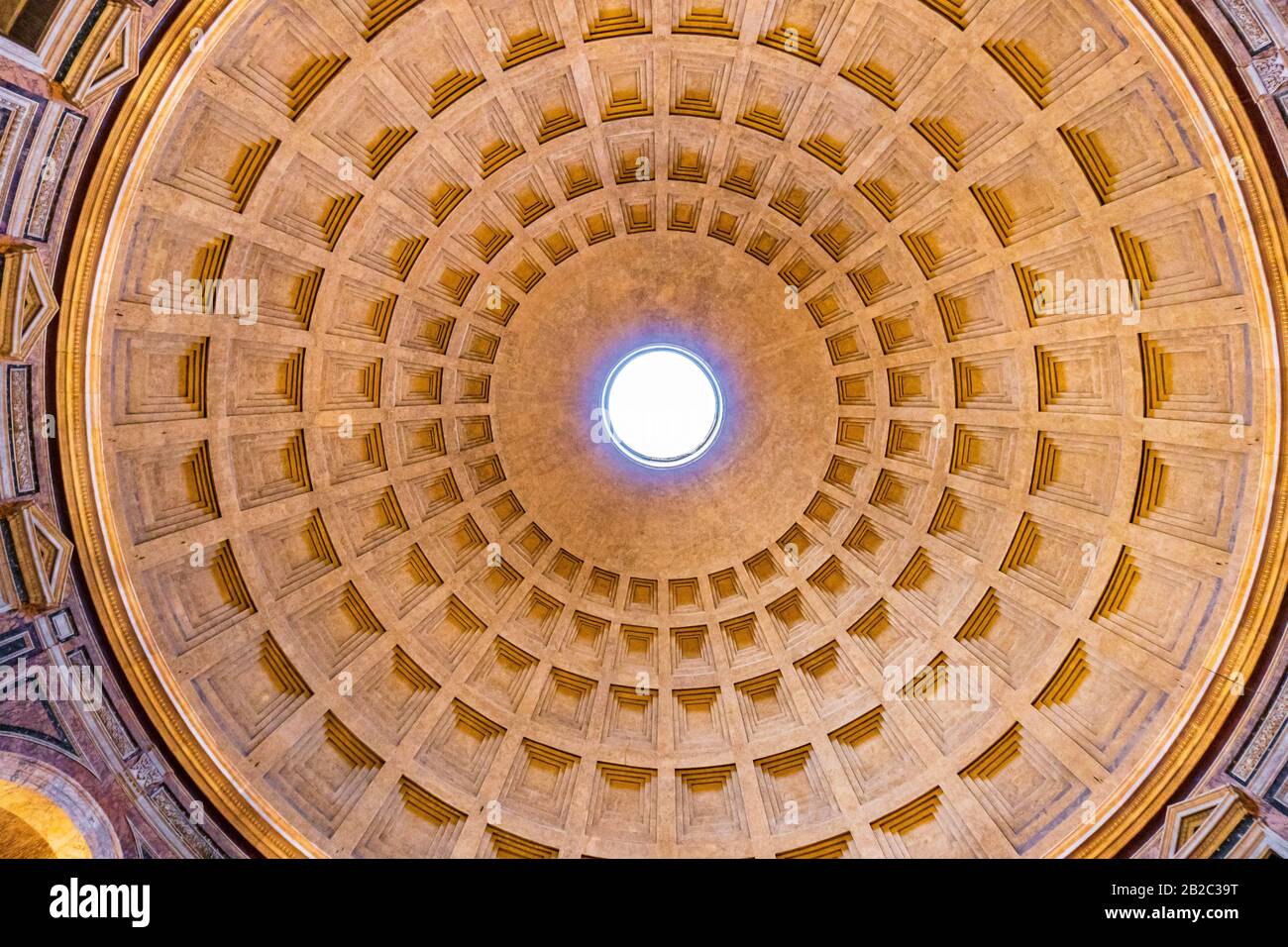 Rome, Italy - October 02 2018: The Panthenon, a former Roman Temple is now a Catholic church. One of the highest domed buildings. Stock Photo