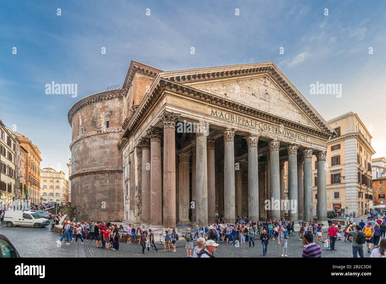 Rome, Italy - October 02 2018: The Panthenon, a former Roman Temple is now a Catholic church. One of the highest domed buildings. Stock Photo