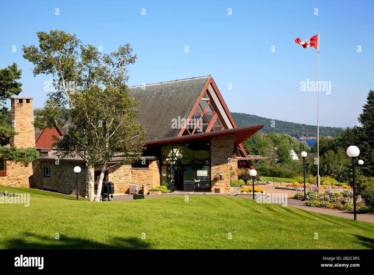Alexander Graham Bell museum at Cabot Trail at Cape Breton Island, Nova Scotia, Canada, North America, Stock Photo
