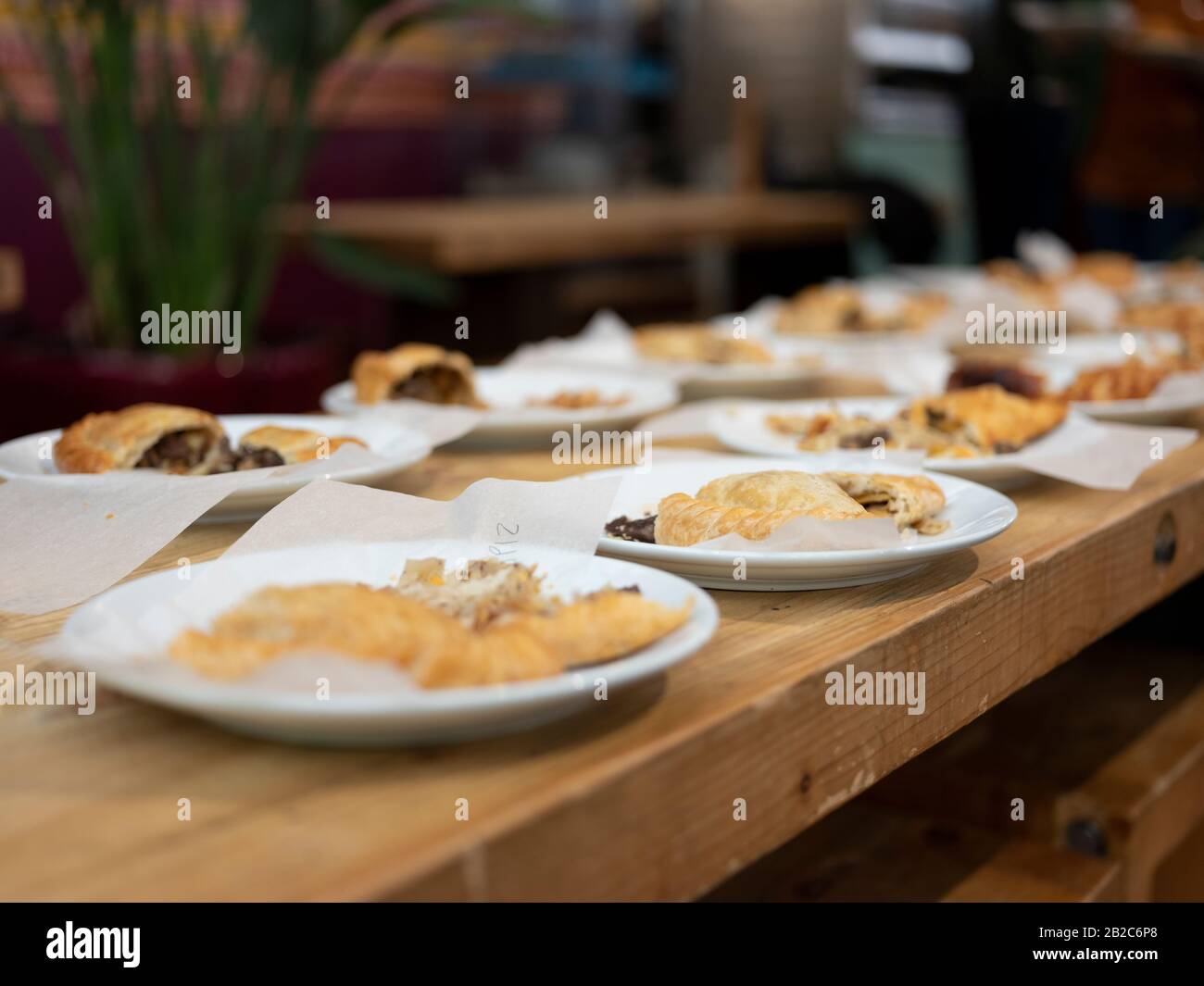 An image from the World Pasty Championship at the Eden Project, Cornwall, UK. Stock Photo