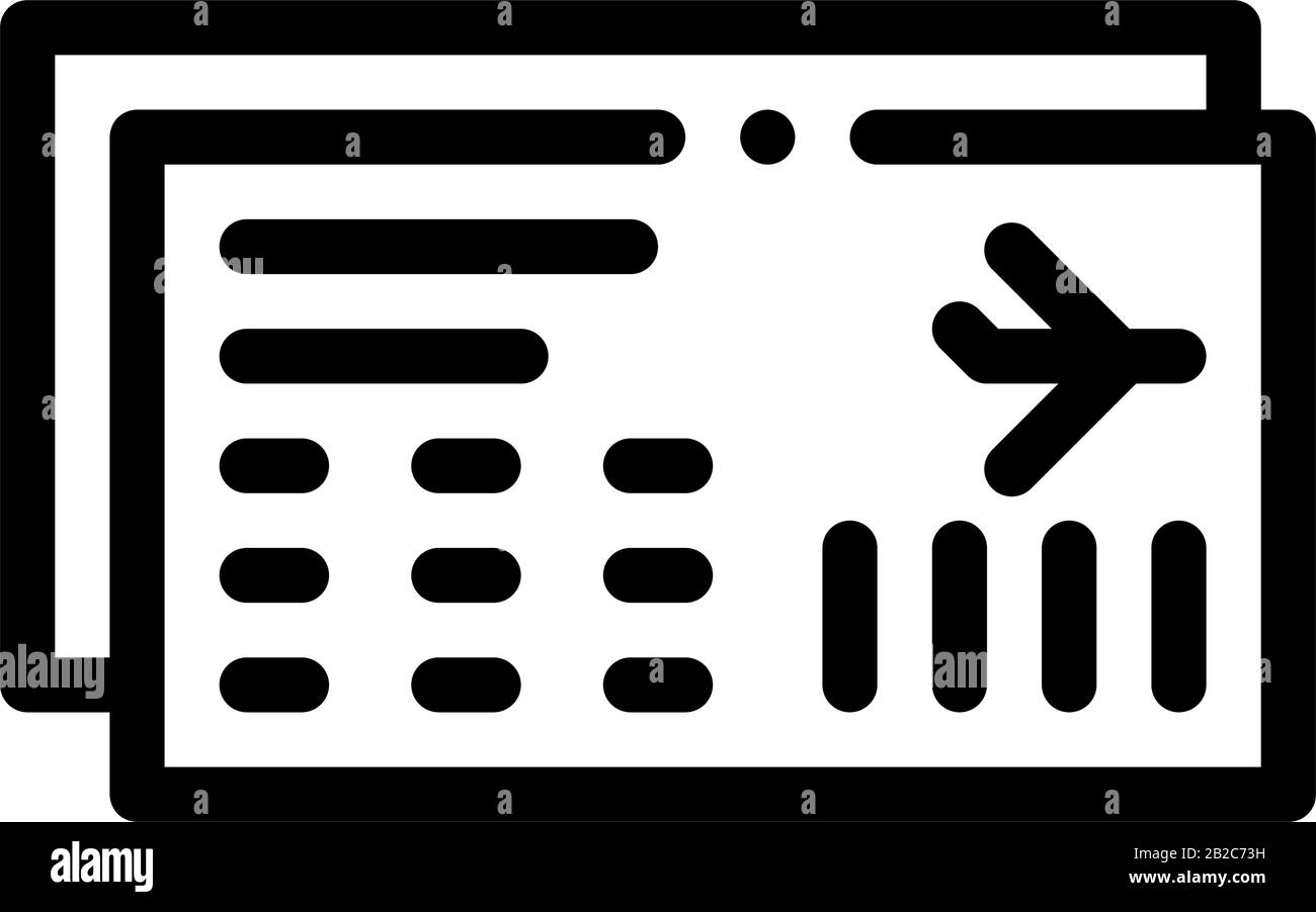 Airline Ticket Boarding Pass Icon Thin Line Vector Stock Vector Image ...