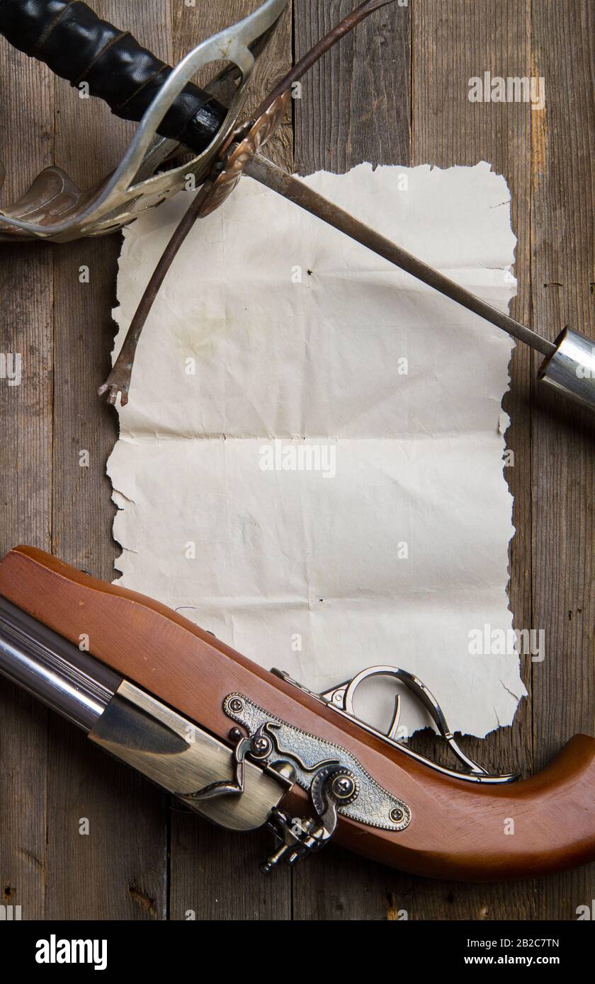 sword pistol scroll Stock Photo Alamy
