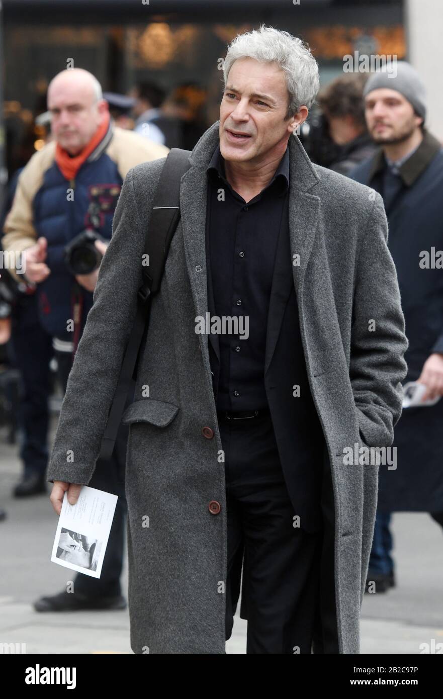 Munich, Germany. 02nd Mar, 2020. Gedeon Burkhard, actor, comes to the funeral service for director and cameraman Joseph Vilsmaier. Vilsmaier had died on 11 February at the age of 81. Credit: Tobias Hase/dpa/Alamy Live News Stock Photo