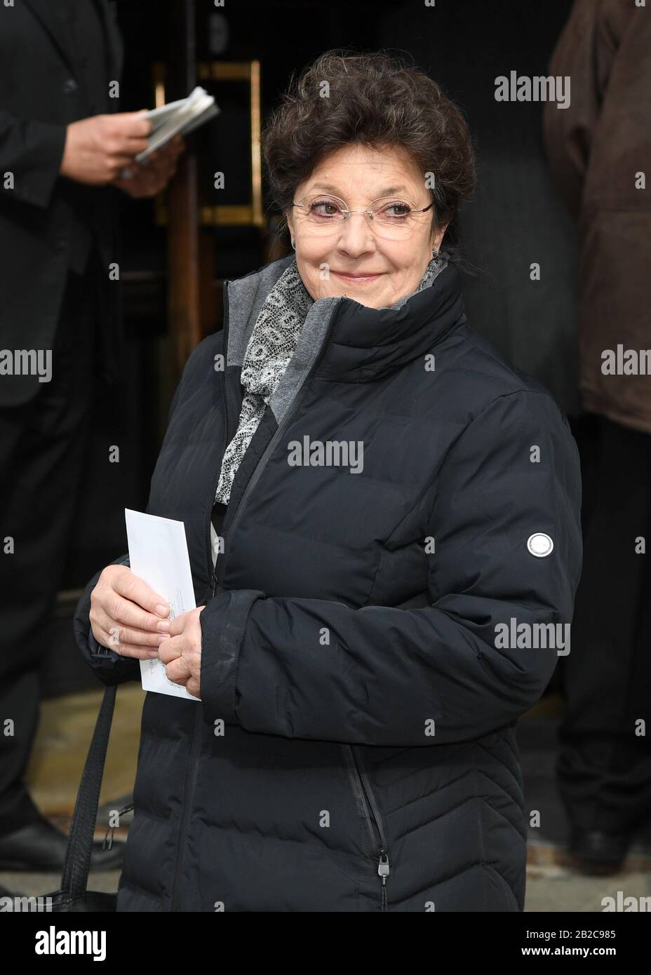 Munich, Germany. 02nd Mar, 2020. Monika Baumgartner, actress, comes to the funeral service for director and cameraman Joseph Vilsmaier. Vilsmaier had died on 11 February at the age of 81. Credit: Tobias Hase/dpa/Alamy Live News Stock Photo