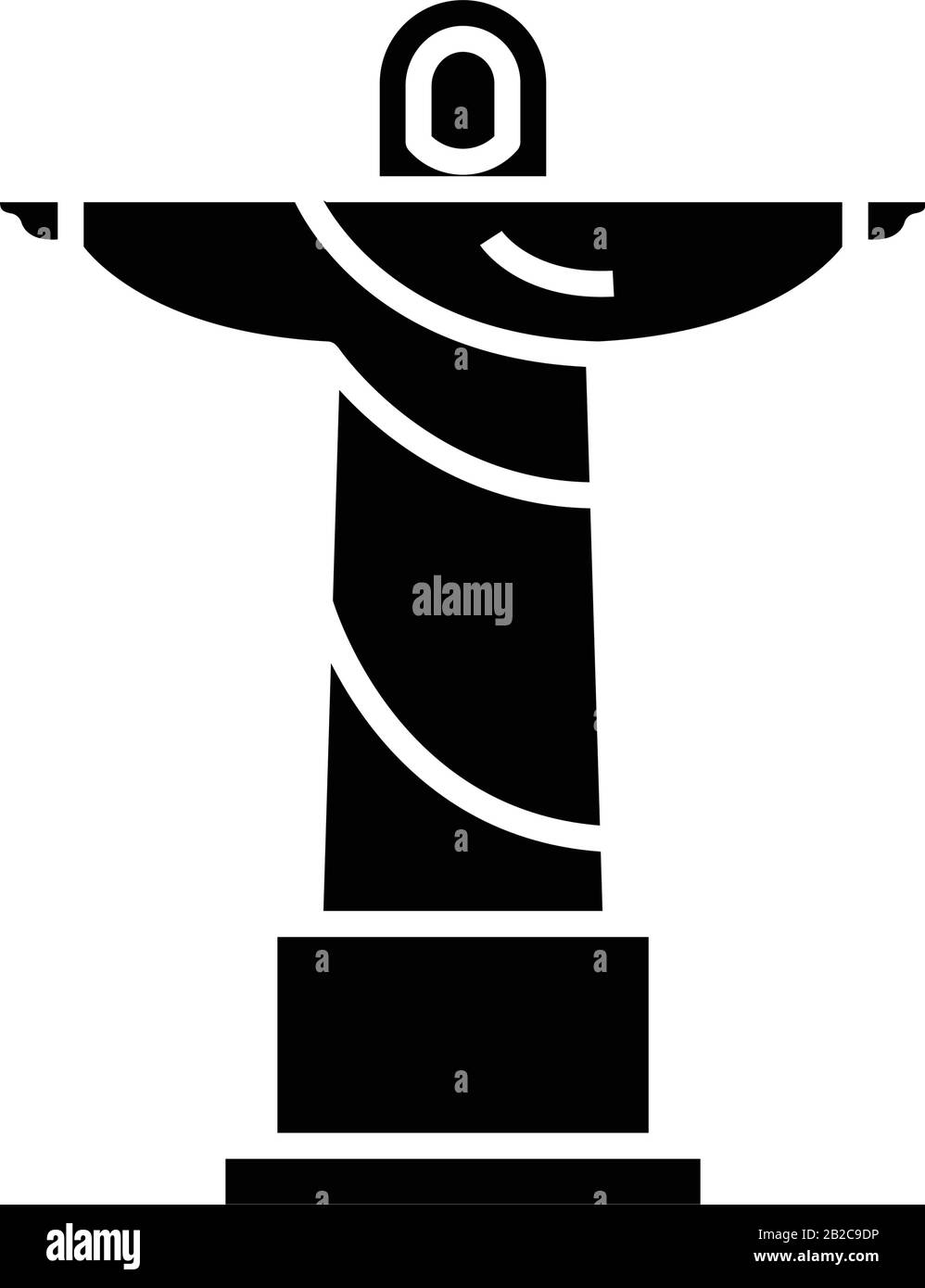 Jesus christ statue black icon, concept illustration, vector flat ...