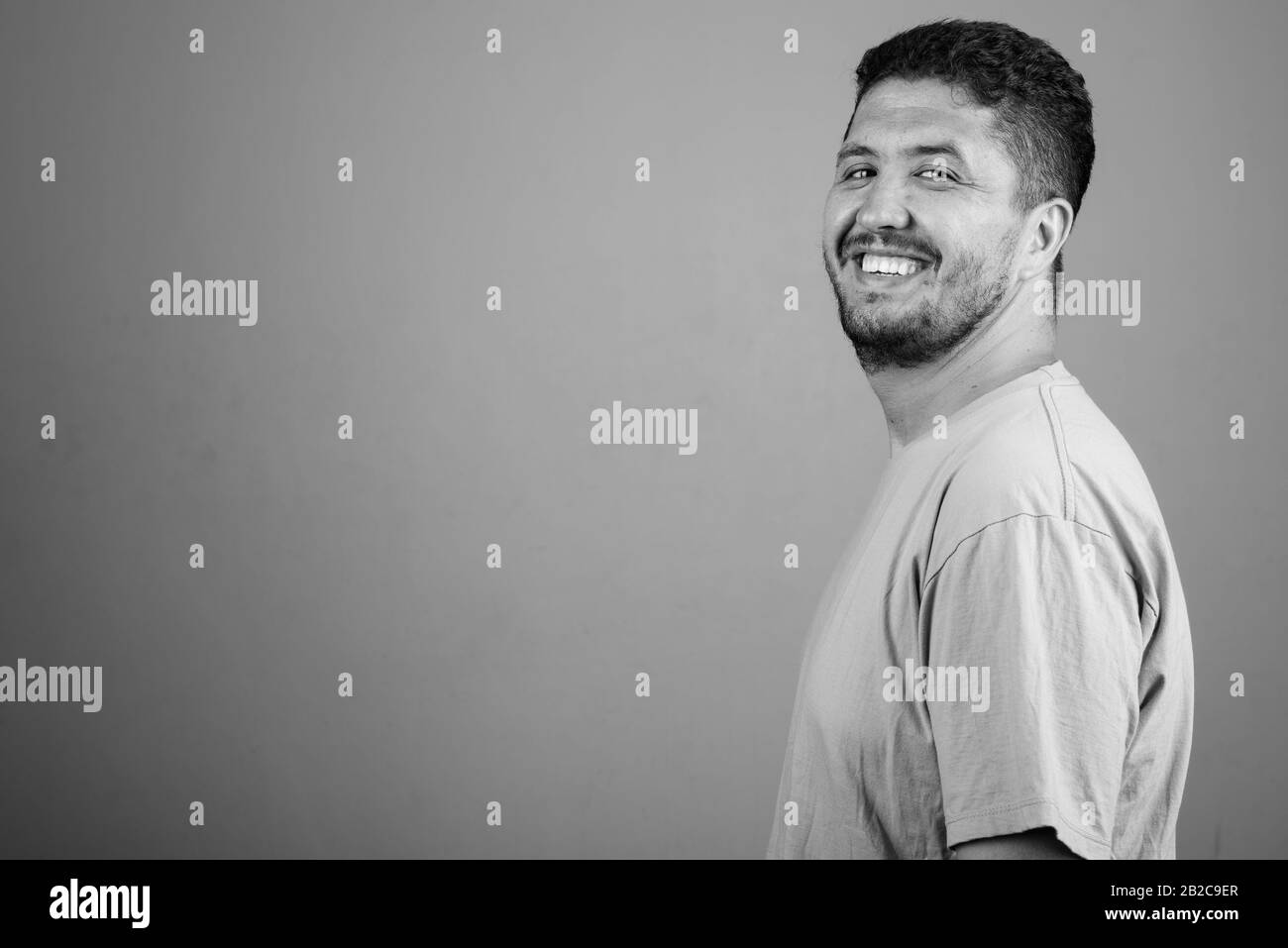 Bearded middle aged man Black and White Stock Photos & Images - Alamy