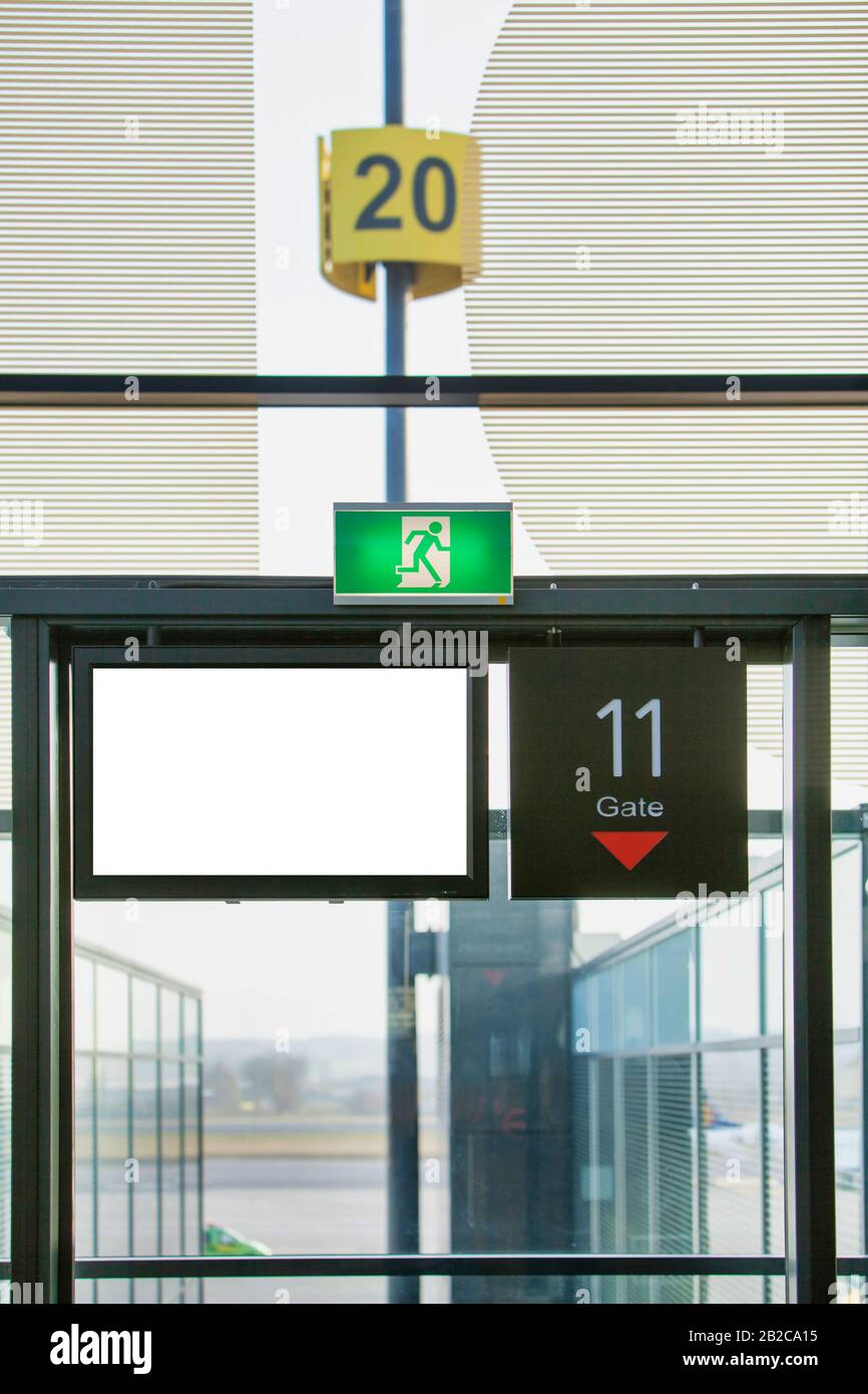 Photo of empty boarding gate 11 in airport Stock Photo