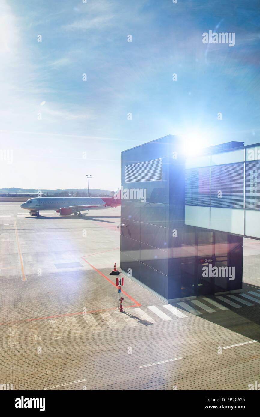 Photo of boarding gate in airport Stock Photo - Alamy