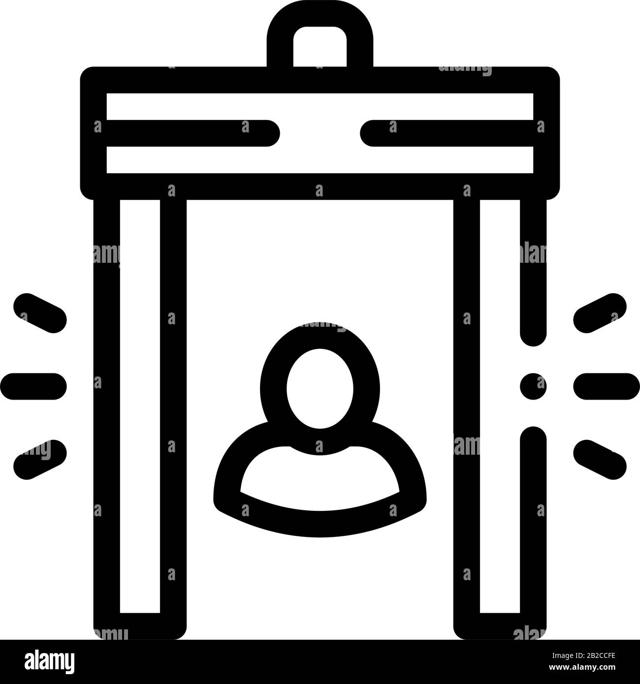 Airport Body Scanner System Icon Thin Line Vector Stock Vector Image ...
