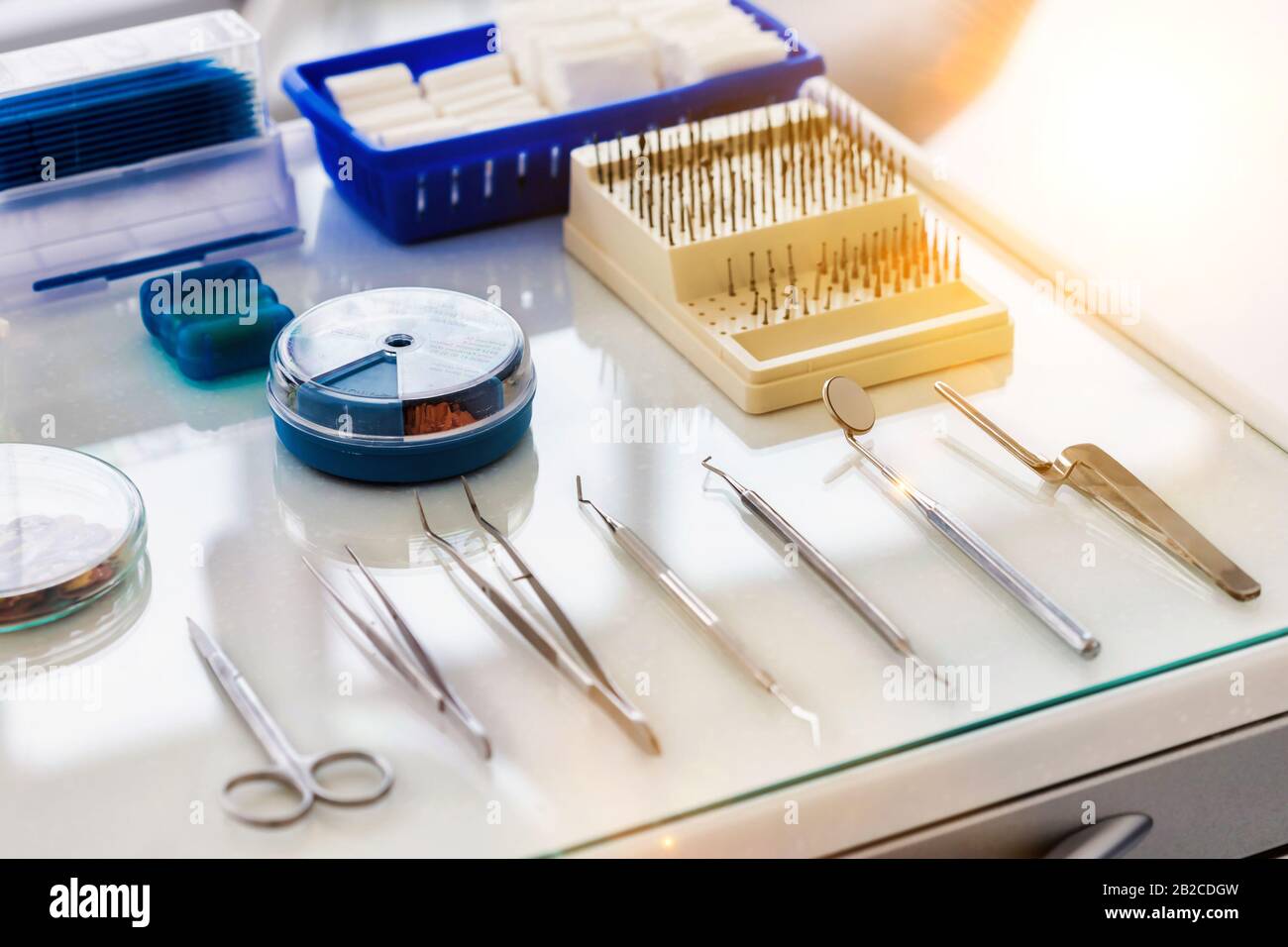 Dental clinic and dental instruments Stock Photo Alamy