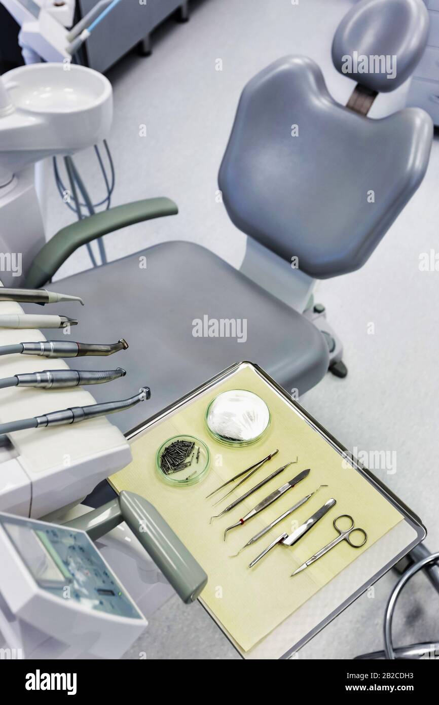 Dental clinic and dental instruments Stock Photo Alamy