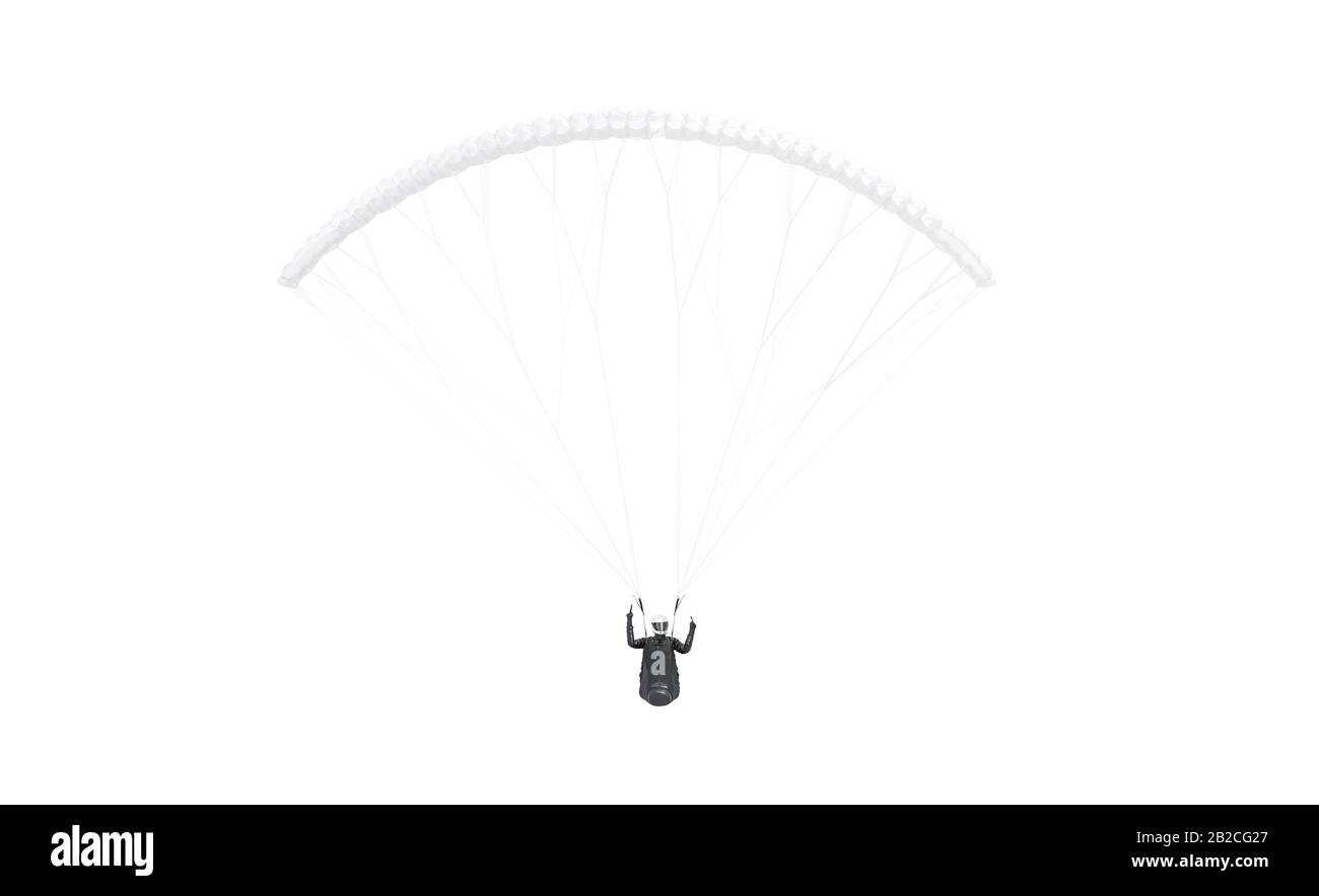 Download Blank White Paraglider With Person In Harness Mockup Front View Stock Photo Alamy PSD Mockup Templates