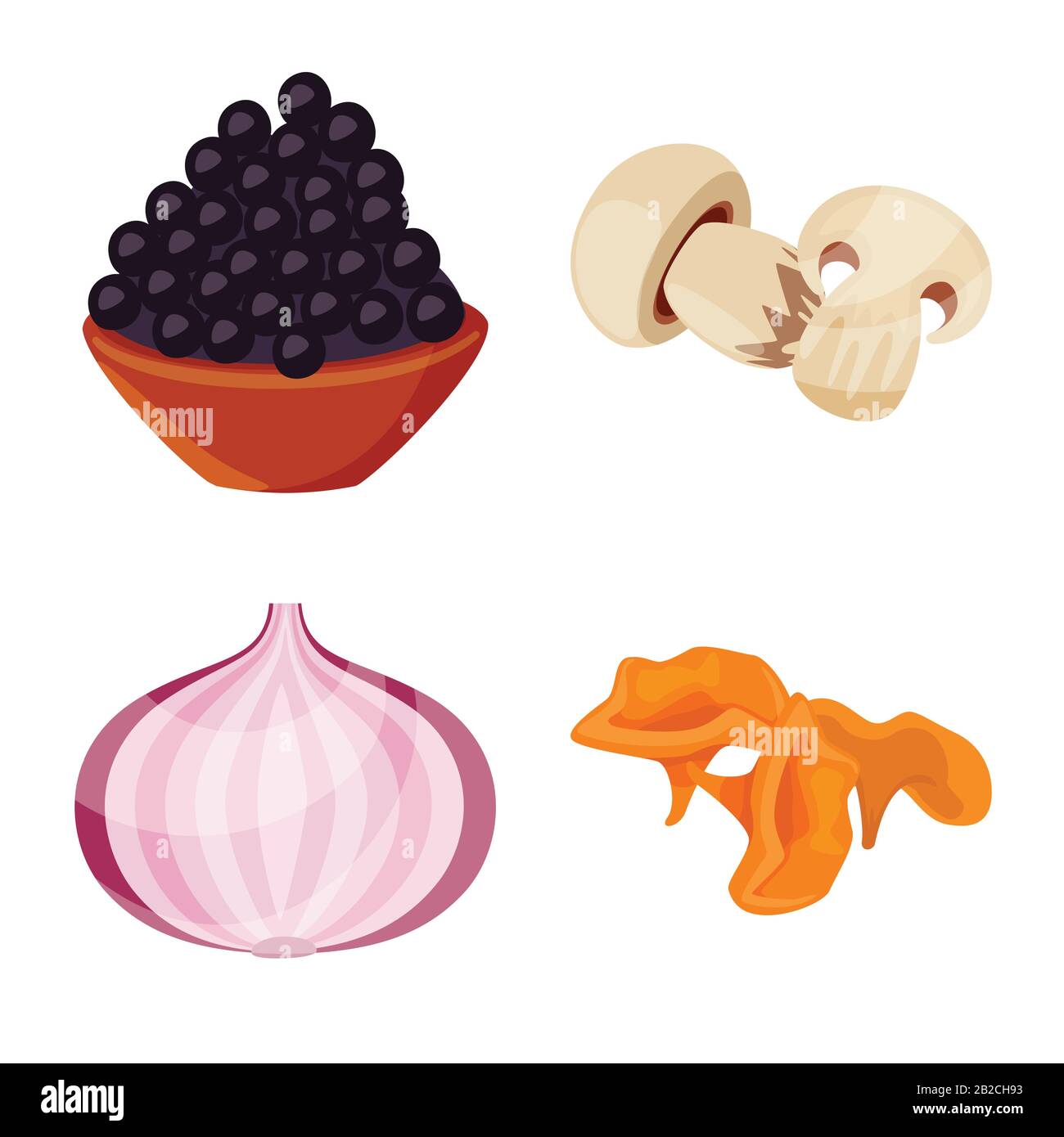 Vector illustration of food and flavors logo. Set of food and ...