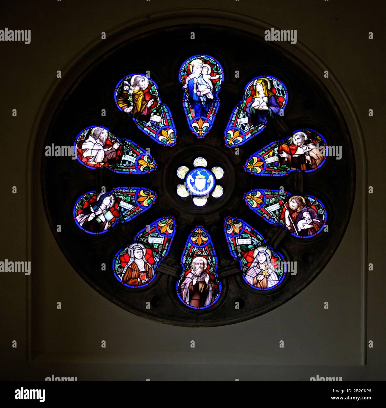 Round Stained Glass Window in St. Theresa's Carmelite Convent Church