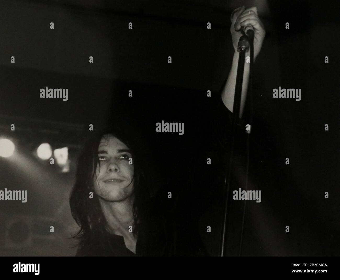 Bobby Gillespie lead singer with Primal Scream performing live at the Event in Brighton.  Photographed by James Boardman Stock Photo