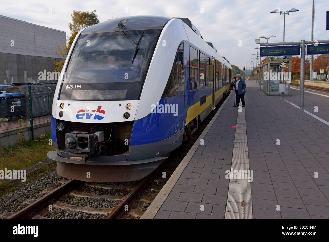 Coradia LINT 41 built by Alstom, operated by EVB at Bremervorde station, Germany Stock Photo