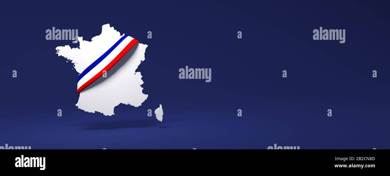 France map with scarf for elections 3D rendering Stock Photo