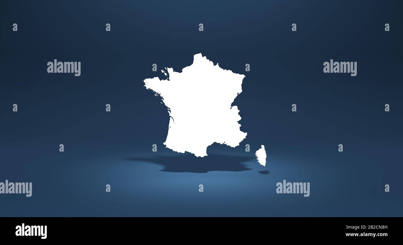 France map with scarf for elections 3D rendering Stock Photo