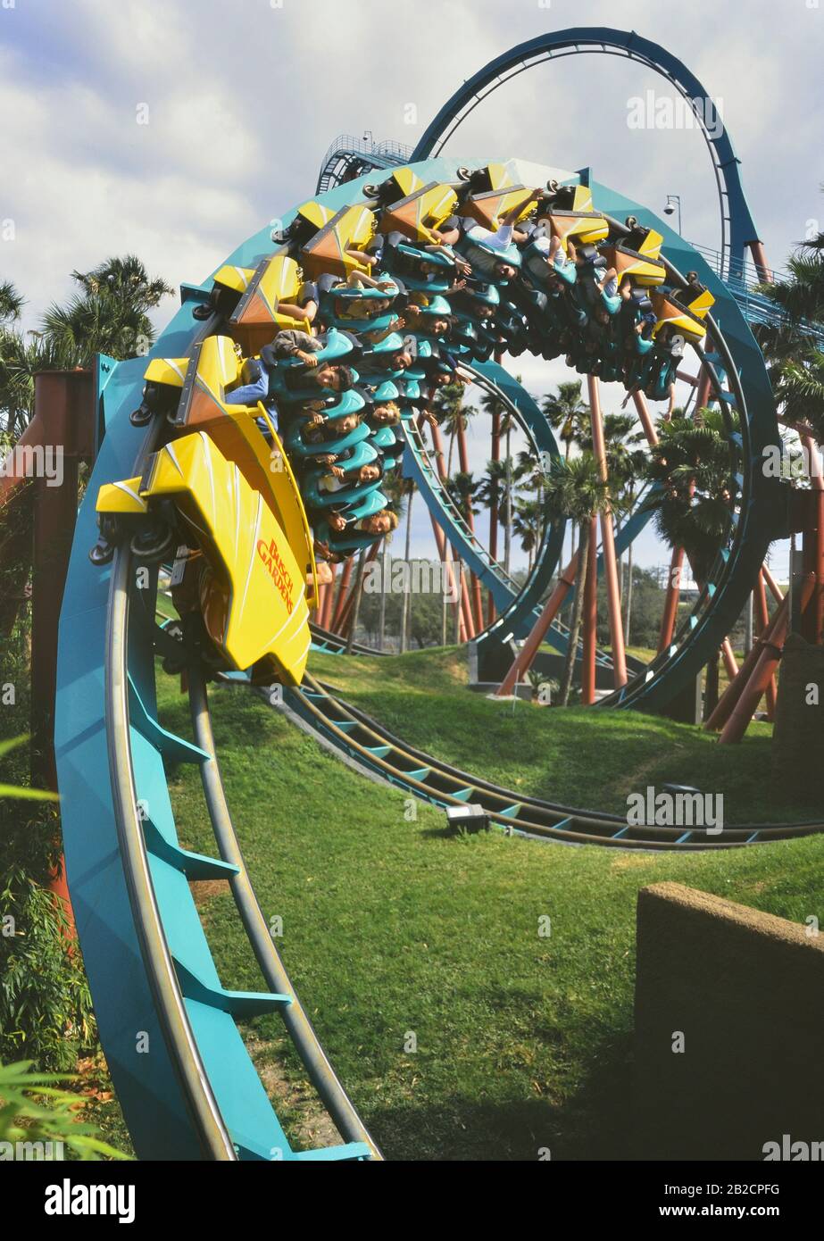 The Kumba Rollercoaster Corkscrew Ride Busch Gardens Tampa Bay