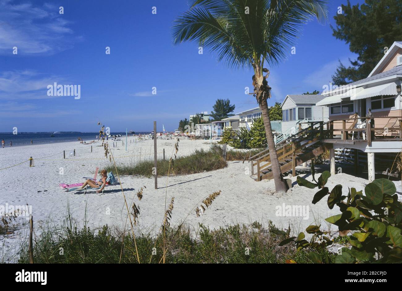 Beachfront properties on Fort Myers Beach, Estero Island, Florida