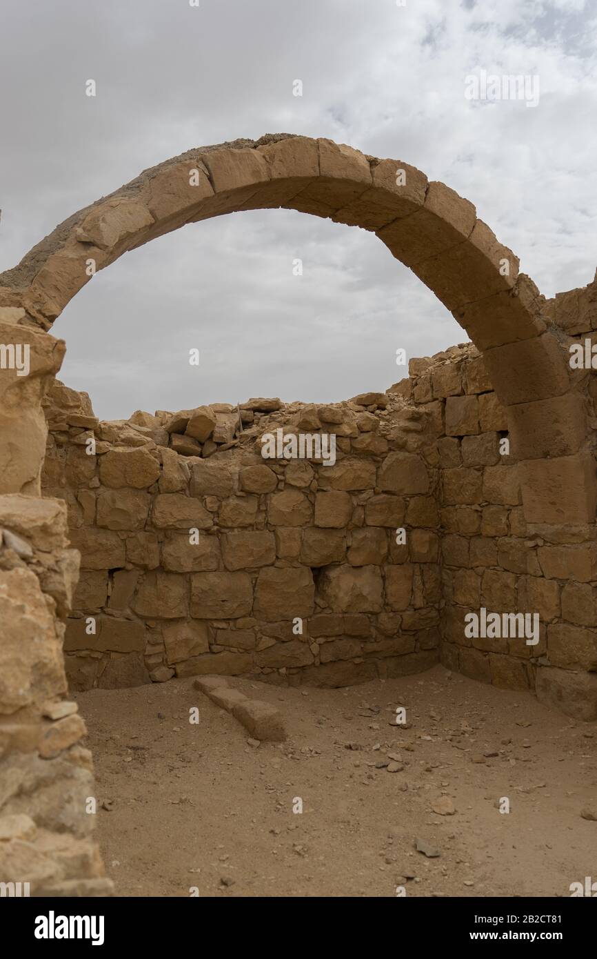 World heritage historic site of Shivta in Negev desert Stock Photo