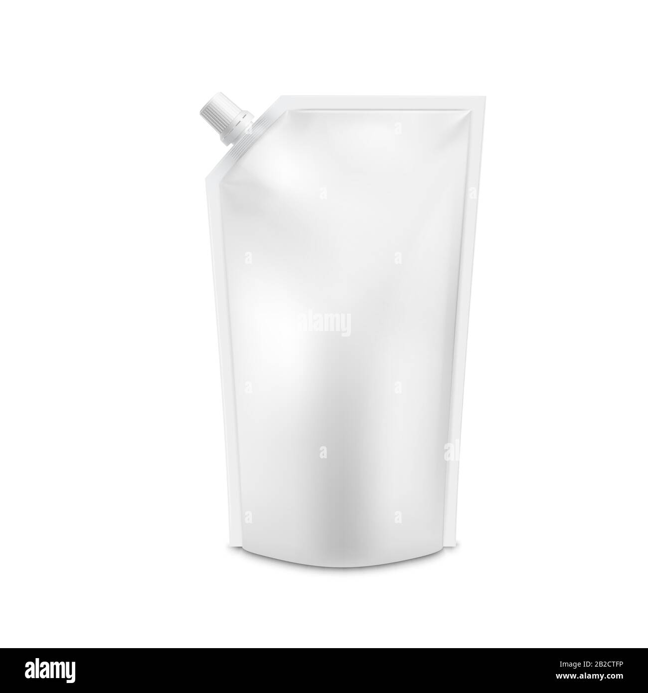 Realistic White Blank Doy Pack Mock up. Vector Doypack template Packing