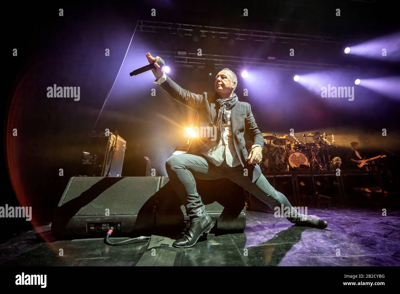 Oslo, Norway. 01st Mar, 2020. The Scottish rock band Simple Minds performs  a live concert at Sentrum Scene in Oslo. Here singer, songwriter and  musician Jim Kerr is seen live on stage. (