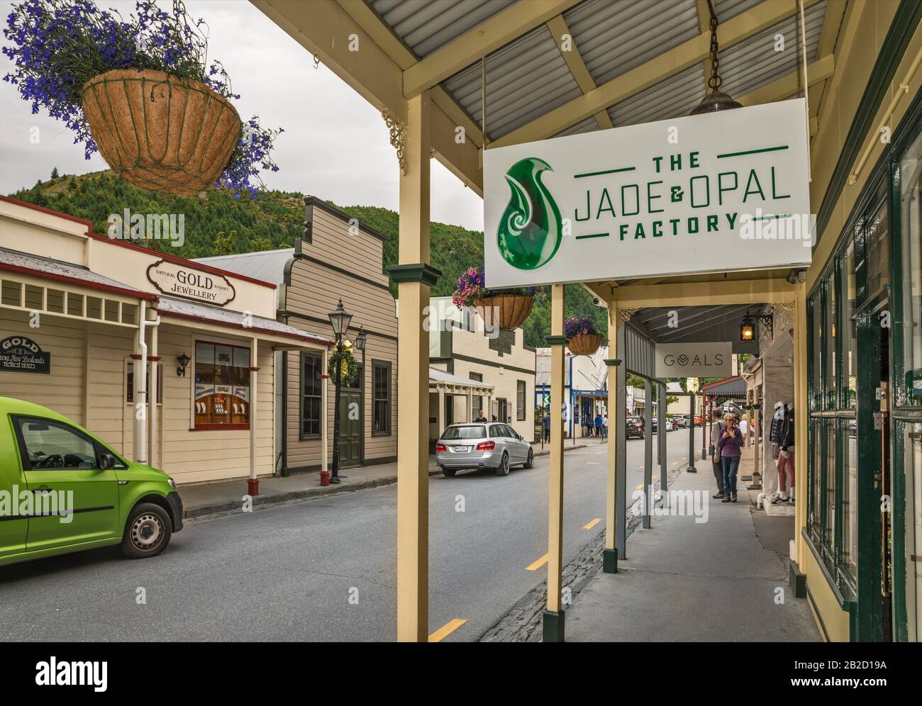 Historic buildings at Buckingham Street in Arrowtown, Otago Region, South Island, New Zealand Stock Photo