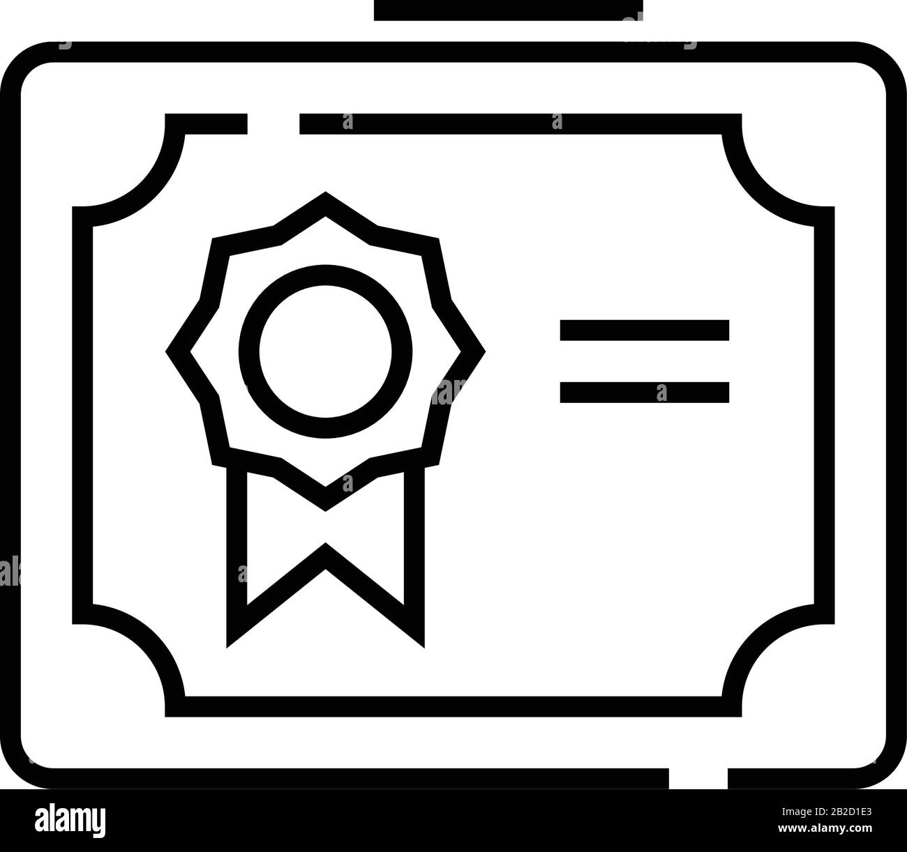 Stock certificate line icon, concept sign, outline vector illustration