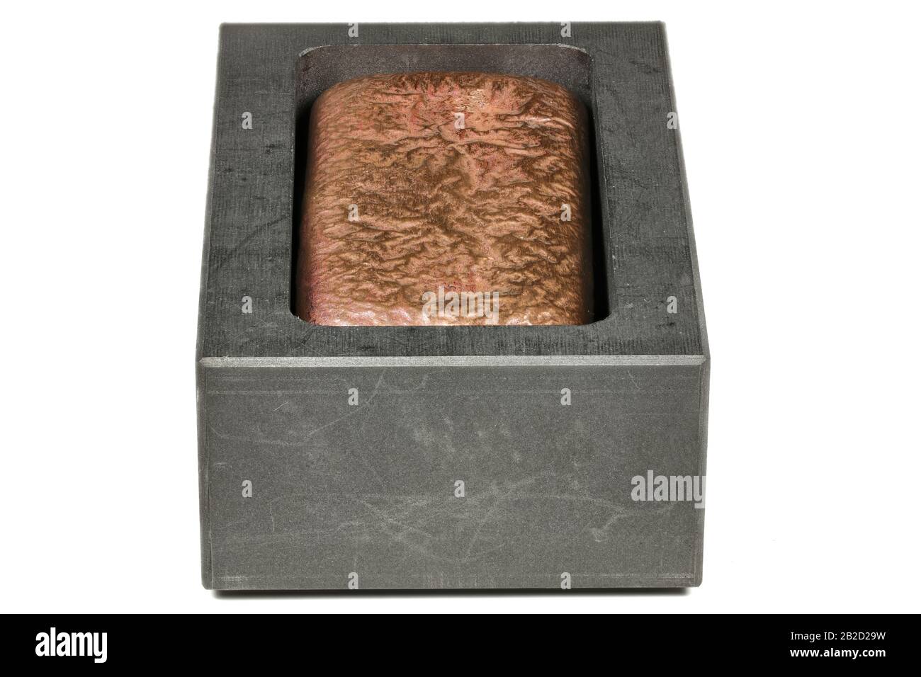 graphite mold with copper bar isolated on white background Stock Photo
