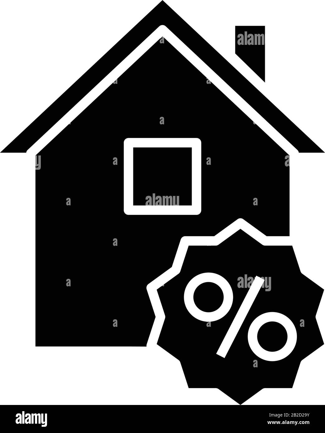 Home selling black icon, concept illustration, vector flat symbol, glyph sign. Stock Vector