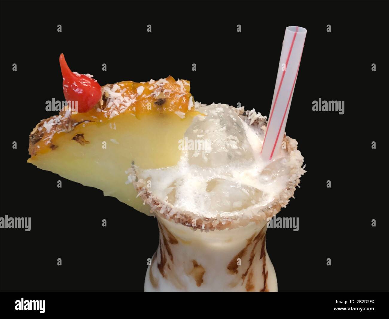 Pina Colada Drink isolated and easy to cut. Tradicional alcoholic ...