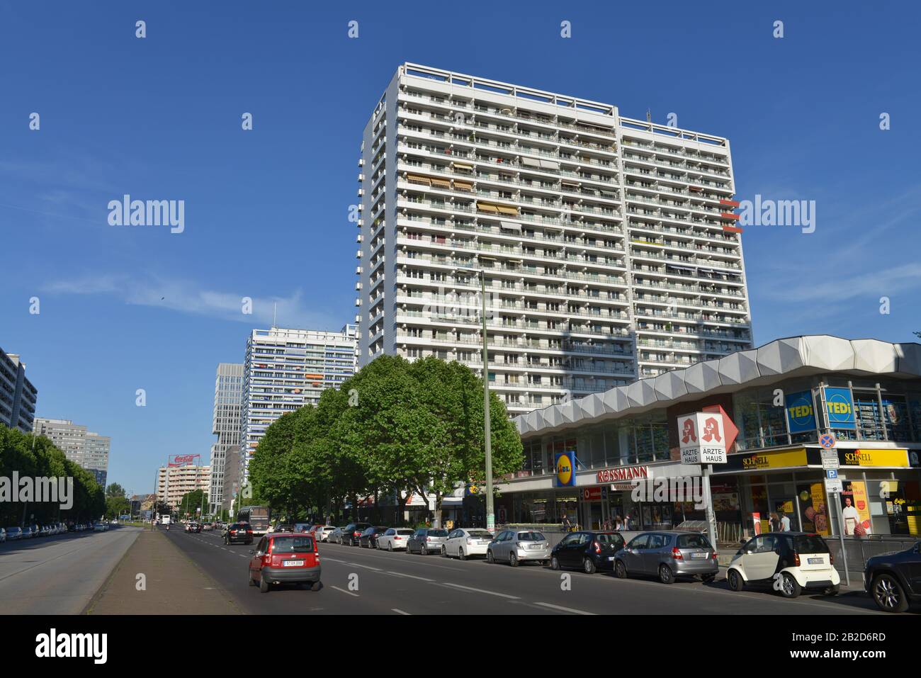 Plattenbauten, Leipziger Strasse, Mitte, Berlin, Deutschland Stock Photo