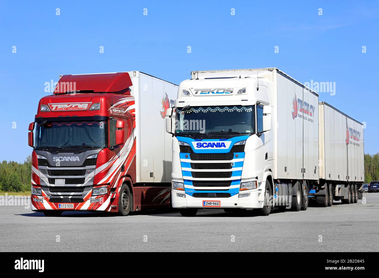Fleet of new white Next Generation Scania rental trucks in a row on Scania  Suomi 70 Years Anniversary Event. Helsinki, Finland. May 9, 2019 Stock  Photo - Alamy