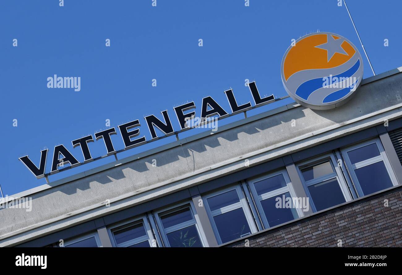 Vattenfall, Puschkinallee, Treptow, Berlin, Deutschland Stock Photo
