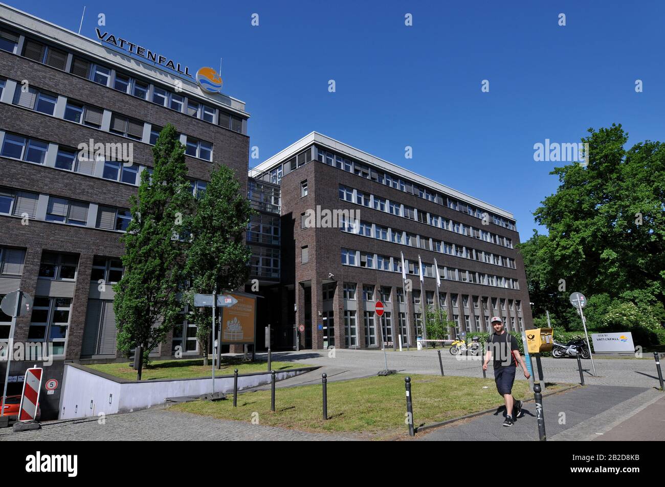 Vattenfall, Puschkinallee, Treptow, Berlin, Deutschland Stock Photo