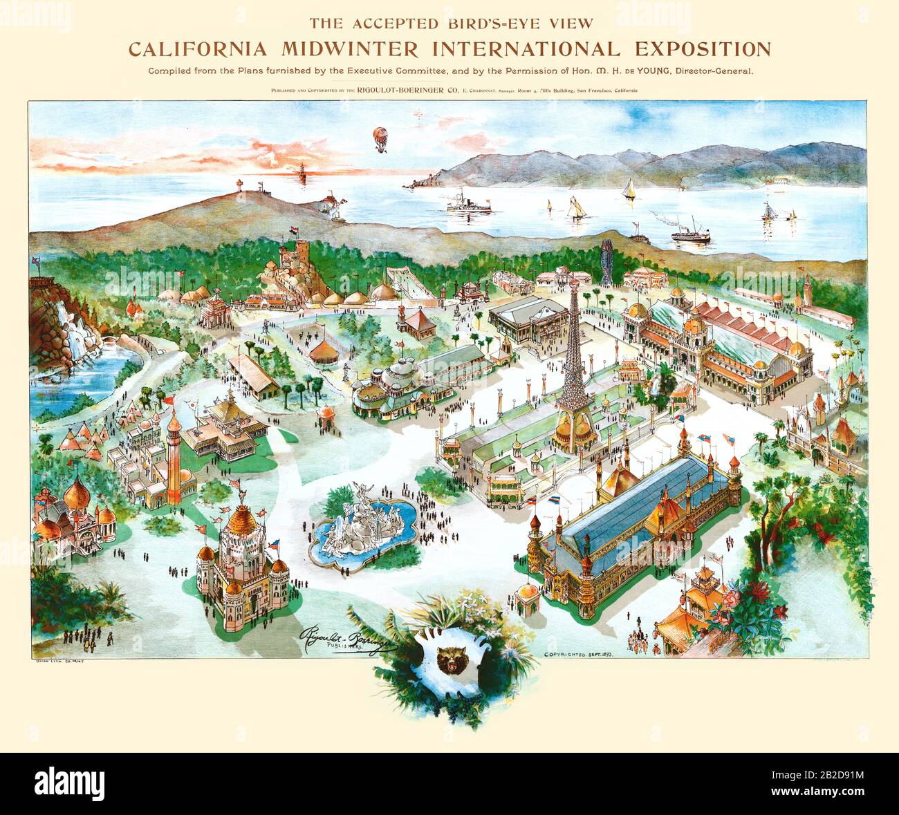 Bird's eye-view  California Midwinter International Exposition Stock Photo